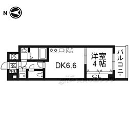 アイカーサ綾小路 5階1DKの間取り