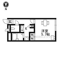 レオパレスのぞみ 1階1Kの間取り