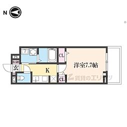 アビィ　ロード 2階1Kの間取り