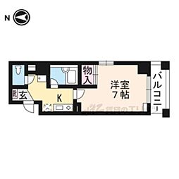 京都市営烏丸線 丸太町駅 徒歩4分の賃貸マンション 4階1Kの間取り
