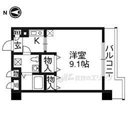 ベラジオ四条烏丸 6階1Kの間取り