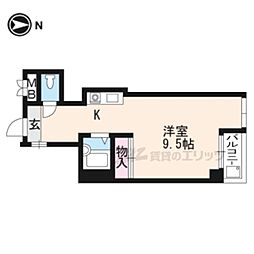 JR山陰本線 二条駅 徒歩6分の賃貸マンション 3階ワンルームの間取り