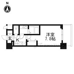 JR東海道・山陽本線 西大路駅 徒歩5分の賃貸マンション 2階1Kの間取り