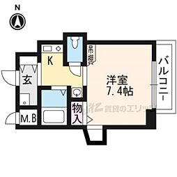 ＫＤＸレジデンス西院 3階1Kの間取り