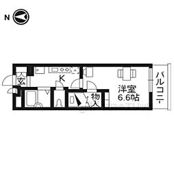 レオパレスプリオール東山III 1階1Kの間取り