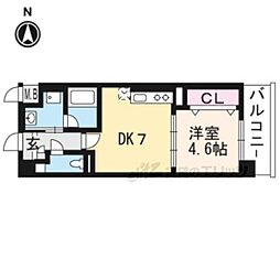 サン・レスポワール十条 2階1DKの間取り