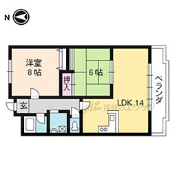 JR山陰本線 丹波口駅 徒歩2分の賃貸マンション 10階2LDKの間取り