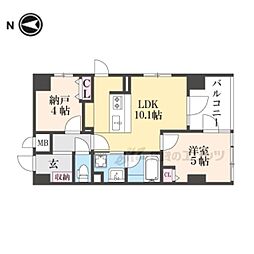 MSR京都二条城 7階1LDKの間取り