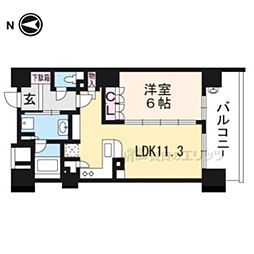 ライオンズ四条烏丸セントマークス 302 3階1LDKの間取り