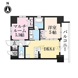 エステムプラザ京都聚楽第粋邸 9階2DKの間取り