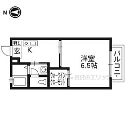 バリュージュ北町 2階1Kの間取り