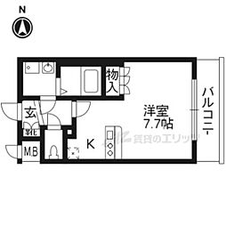 エスリード烏丸五条駅前 ワンルームの間取図画像