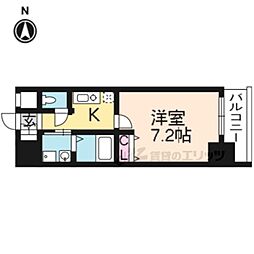 レジデンス京都ミッドシティ 1Kの間取図画像