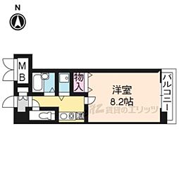 パレット四条 1Kの間取図画像