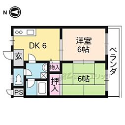 ハイツウィンズ 2DKの間取図画像