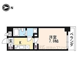 コスモフォーラム四条 1Kの間取図画像