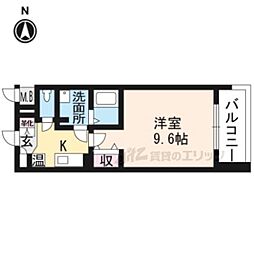 インベスト京都堀川 ワンルームの間取図画像