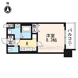 プレサンス京都洛南 1Kの間取図画像