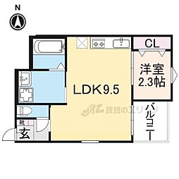 REGALEST山科椥辻 1LDKの間取図画像