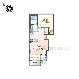 (仮称)椥辻新築アパート 1LDKの間取図画像