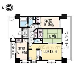ライオンズマンション京都雅館 3LDKの間取図画像
