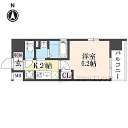 京都市南区吉祥院西ノ庄西浦町マンション 1Kの間取図画像