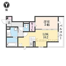 N'sCOURT 1LDKの間取図画像