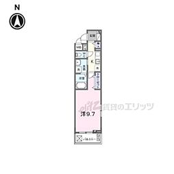 深草邸 1Kの間取図画像