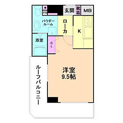 エスリード北浜 1Kの間取図画像
