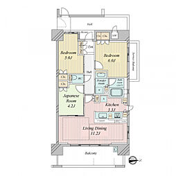 カサーレ阿倍野クラシア 3LDKの間取図画像