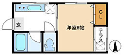 オグラビル 1DKの間取図画像