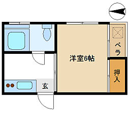 藤田マンション 1Kの間取図画像
