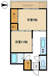 マルマンプルニエコーポ 2Kの間取図画像