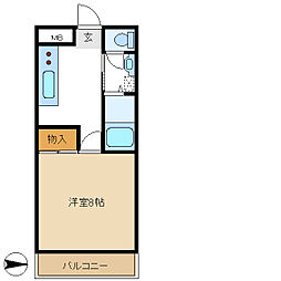 ラフレシア・ハイツ 1DKの間取図画像