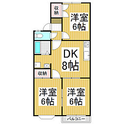 メゾンファイブ 2階3DKの間取り