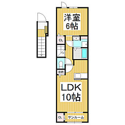Chill　Clair 2階1LDKの間取り