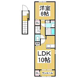 Chill　Clair 2階1LDKの間取り