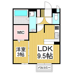 ラ・リヴィエール 1LDKの間取図画像