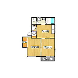 フレグランスK 2DKの間取図画像