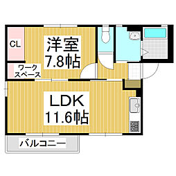 フレグランスM 1LDKの間取図画像