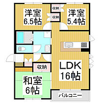 カサフィーナＡ II  ｜ 長野県長野市大字栗田（賃貸マンション3LDK・3階・76.45㎡） その2