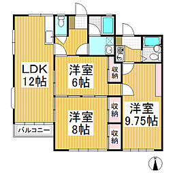 ＬＩＦＥ　ＳＴＡＧＥ　Ａｓａｈｉ 2階3LDKの間取り