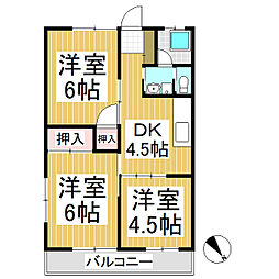 和合ハイツ 1階3Kの間取り