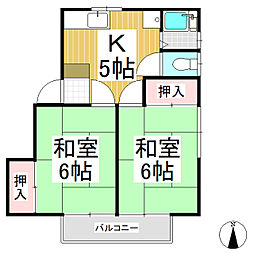 コーポセイエー 2階2Kの間取り