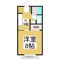 MiKiハウス 1階1Kの間取り