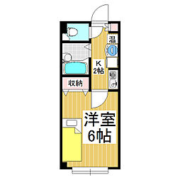 アパーテル南石堂　C・D棟 5階1Kの間取り