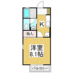 アドバンスエイト 1階1Kの間取り
