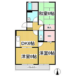 コンフォート轟Ａ 2階3DKの間取り