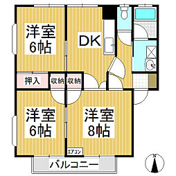 メゾンハイブリッジN 3DKの間取図画像