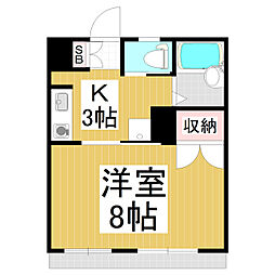 ラ・パーク居町 1Kの間取図画像